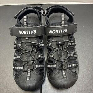 Nortiv 8 Men's Closed Toe Outdoor Hiking Sandals Black Size 8.5